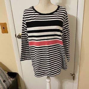 White Stag White, Black and Pink Blouse. Size XL.